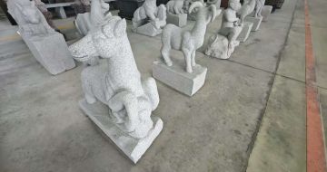 三沙芝麻白雕刻 十二生肖 异形雕刻