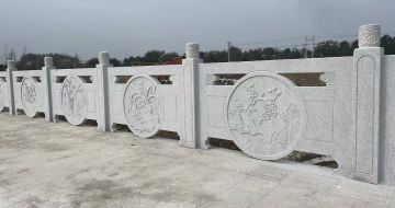 三沙芝麻白河道栏杆 石材栏杆