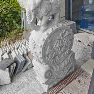 三沙芝麻白抱鼓石 庭院抱鼓石