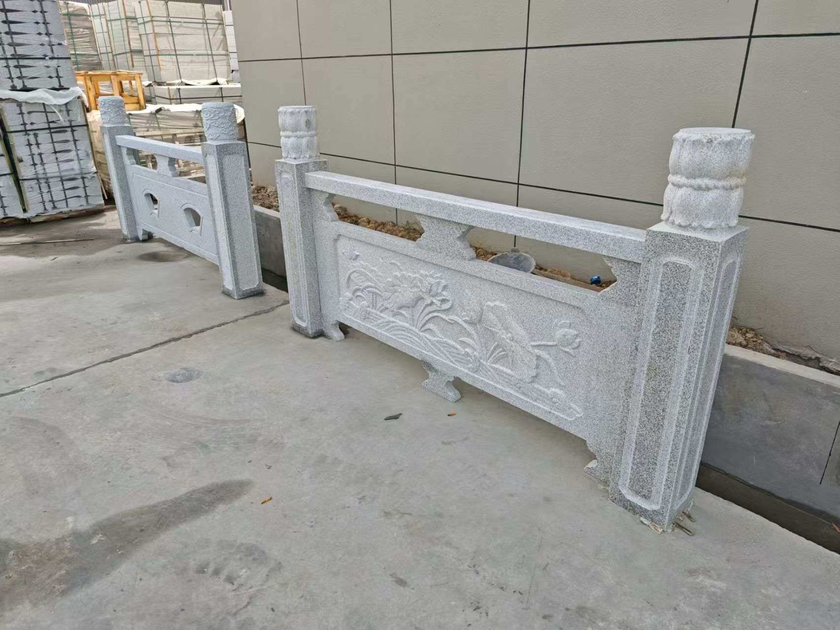 三沙芝麻白河道栏杆 石材栏杆